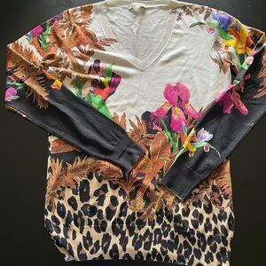 Etro Multicolor Floral Print Sweater